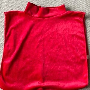 Red fake turtleneck dickie for underneath tops for dresses. Velvet/Velour look